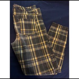 Faded Yellow Plaid Pants